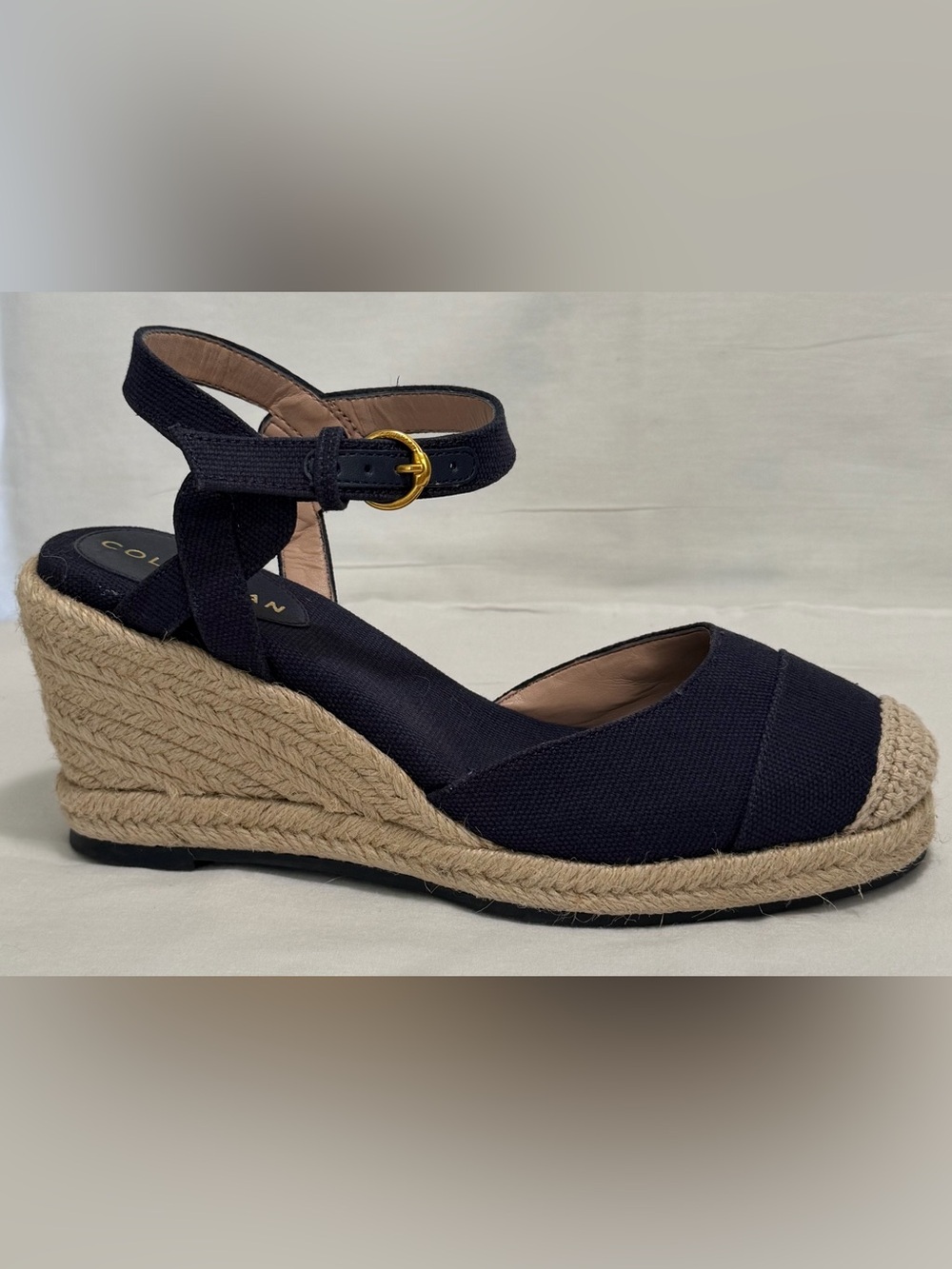 Cole Haan Navy Espadrille Wedge Sandals Size 6B | W2909